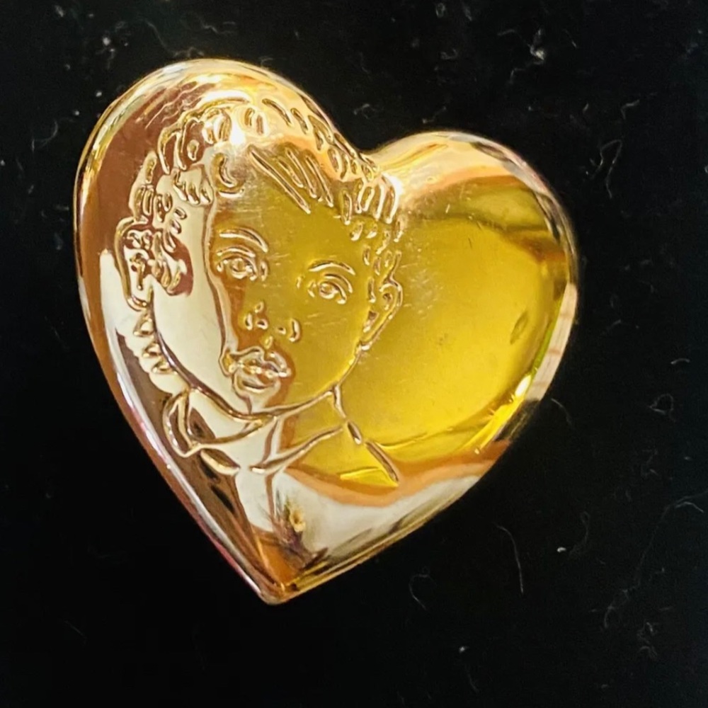 THE VARIETY CLUB  Children’s Charity Vintage Gold Tone Heart Face Pin Brooch